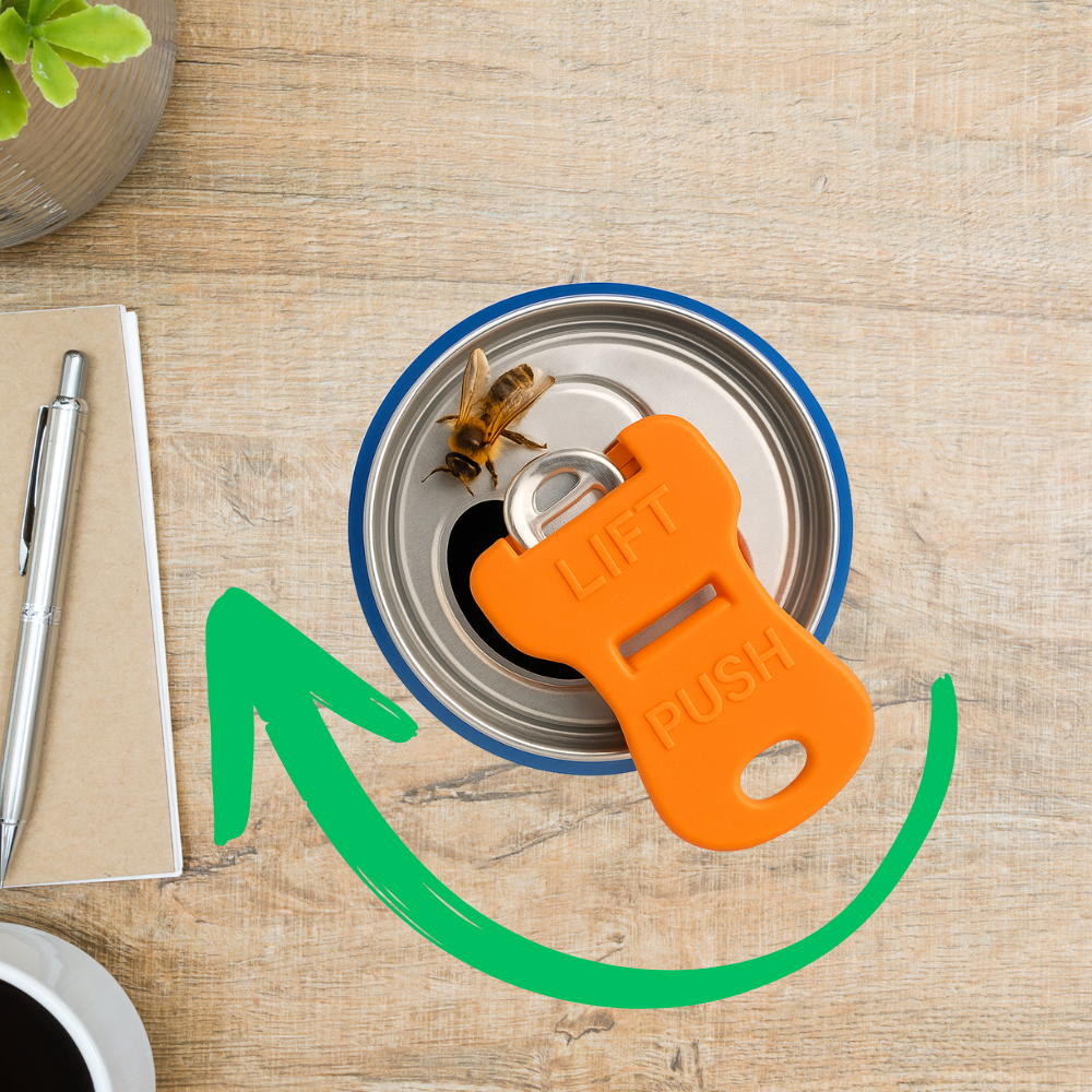 Can opener & drink protector